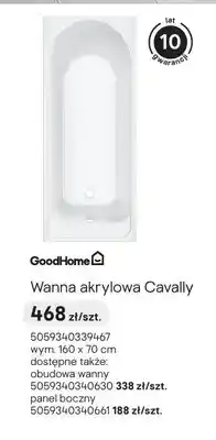 Castorama Wanna akrylowa GoodHome Cavally oferta