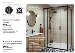 Castorama Drzwi prysznicowe przesuwne GoodHome Ledava czarne oferta