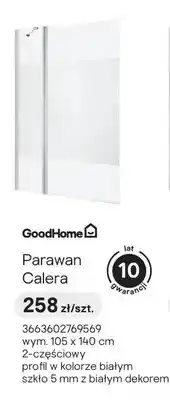 Castorama Parawan nawannowy GoodHome Calera biały z dekorem 105x140 cm oferta
