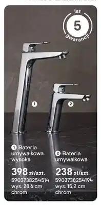 Castorama Bateria umywalkowa wysoka Azurro Ecologica chrom oferta