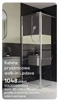Castorama Kabina prysznicowa walk-in Ledava chrom szkło lustrzane oferta