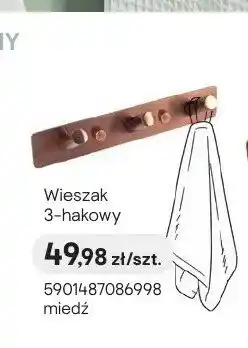 Castorama Wieszak 3-hakowy Harmony miedź oferta