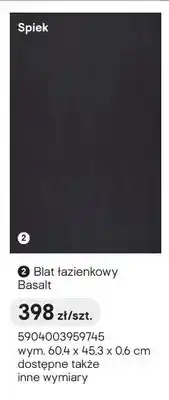 Castorama Blat łazienkowy spiek Basalt 60,4x45,3x0,6 cm oferta
