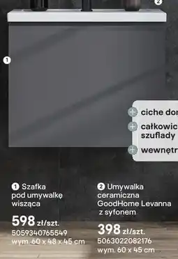 Castorama Umywalka ceramiczna z syfonem GoodHome Levanna oferta