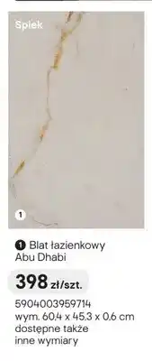 Castorama Blat łazienkowy spiek Abu Dhabi 60,4x45,3x0,6 cm oferta
