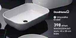 Castorama Umywalka nablatowa GoodHome Endell biała 45x35 cm oferta