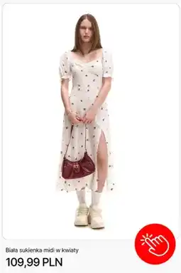 Cropp Sukienka damska midi biała w kwiaty Cropp oferta