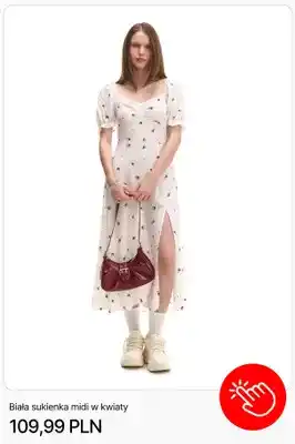Sukienka damska midi biała w kwiaty Cropp