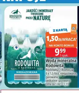 E.Leclerc Woda mineralna Rodowita z Roztocza niegazowana 6-pak oferta