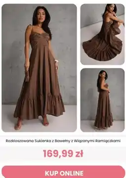 Renee Sukienka rozkloszowana z bawełny z wiązanymi ramiączkami Renee oferta