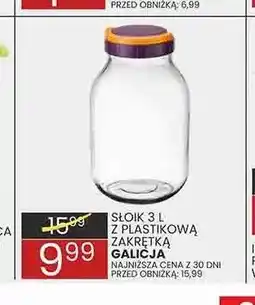 Wafelek Słoik Galicja 3 l z plastikową zakrętką oferta