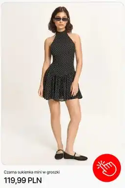 Cropp Sukienka mini Cropp czarna w groszki oferta