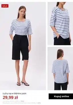 Greenpoint Luźny top w błękitne paski Greenpoint oferta