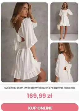 Renee Sukienka Renee z lnem i wiskozą wykończona podszewką falbanką oferta