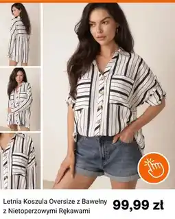 Born2be Koszula damska letnia oversize z bawełny z nietoperzowymi rękawami born2be oferta