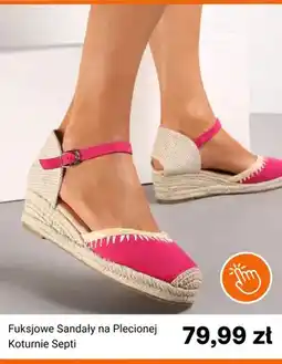 Born2be Sandały damskie na plecionej koturnie Born2be Septi fuksjowe oferta