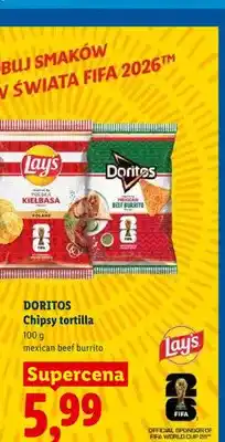 Lidl Chipsy tortilla Doritos mexican beef burrito oferta