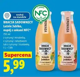 Lidl Napój Letnie Jabłko z cytryną i rabarbarem Bracia Sadownicy oferta