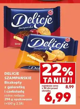 Kaufland Biszkopty z galaretką i czekoladą Delicje Szampańskie Wiśniowe oferta