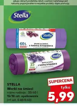 Kaufland Worki na śmieci Stella z taśmą ściągającą o zapachu lawendy oferta
