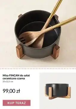 Homla Misa do sałat ceramiczna czarna Homla Fincan 25x12,5 cm oferta
