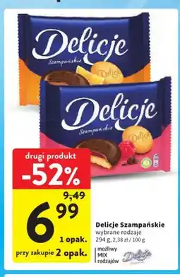 Intermarche Ciastka Delicje Szampańskie o smaku pomarańczowym oferta