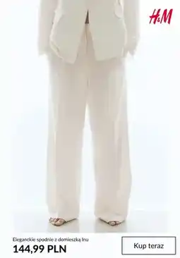 H&M Spodnie eleganckie z domieszką lnu H&M oferta