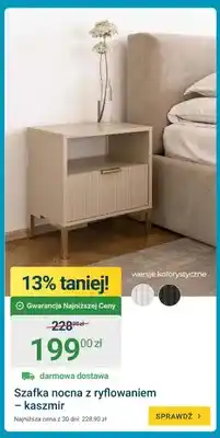 ERLI Szafka nocna z ryflowaniem kaszmir oferta