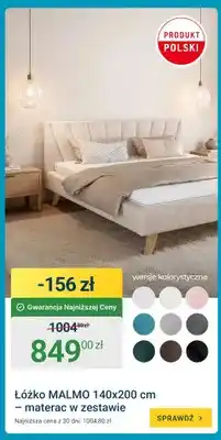 ERLI Łóżko MALMO 140x200 cm z materacem w zestawie oferta