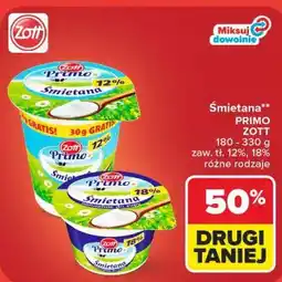 Carrefour Śmietana PRIMO ZOTT oferta