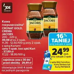 Carrefour Kawa rozpuszczalna Jacobs Cronat Gold, Crema oferta