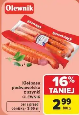 Carrefour Kiełbasa podwawelska z szynki Olewnik oferta