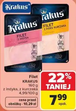 Carrefour Krakus Filet z indyka, z kurczaka oferta