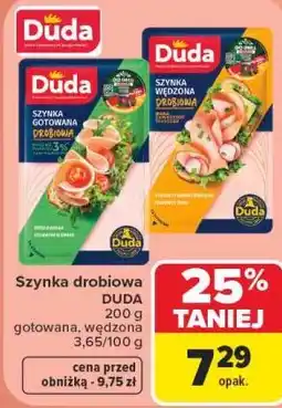 Carrefour Duda Szynka drobiowa gotowana, wędzona oferta
