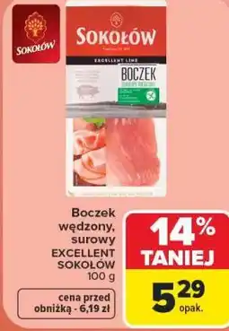 Carrefour Sokołów Boczek wędzony, surowy Excellent oferta
