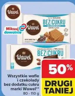 Carrefour Wszystkie wafle i czekolady bez dodatku cukru marki Wawel oferta