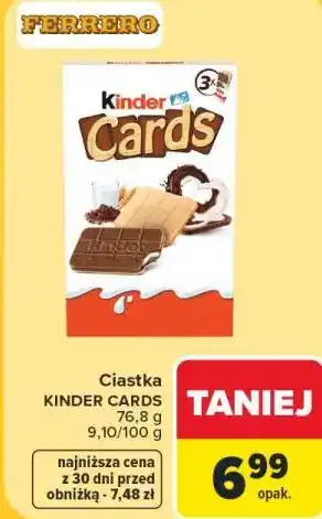 Carrefour Ciastka KINDER CARDS oferta