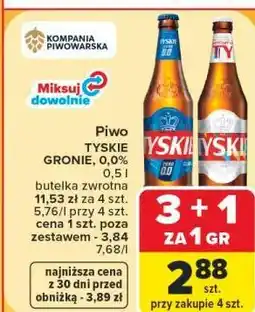 Carrefour Piwo Tyskie Gronie, 0,0% oferta