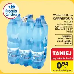 Carrefour Woda źródlana CARREFOUR oferta