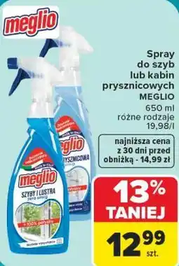 Carrefour Spray do szyb lub kabin prysznicowych MEGLIO oferta