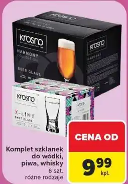 Carrefour Komplet szklanek do wódki, piwa, whisky Krosno, 6 szt., różne rodzaje oferta