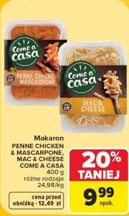 Carrefour Come a casa Makaron Penne Chicken & Mascarpone, Mac & Cheese oferta