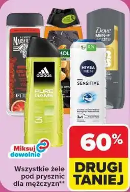 Carrefour Wszystkie żele pod prysznic dla mężczyzn Le Petit Marseillais, Adidas, Nivea Men, Dove Men+Care oferta
