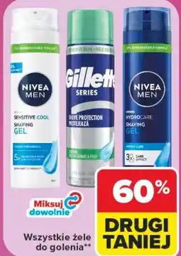 Carrefour Wszystkie żele do golenia Nivea Men, Gillette Series oferta