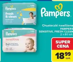 Carrefour Chusteczki nawilżane PAMPERS SENSITIVE, FRESH CLEAN oferta