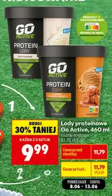 Biedronka Lody proteinowe Go Active śmietankowe oferta