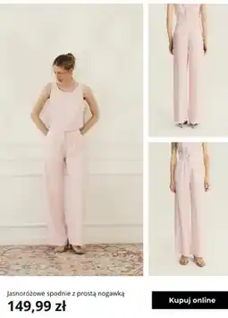 Greenpoint Spodnie damskie jasnoróżowe z prostą nogawką Greenpoint oferta