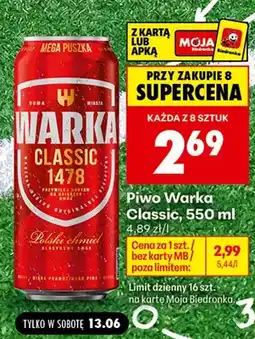 Biedronka Piwo Warka Classic oferta