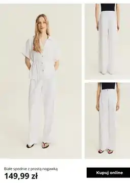 Greenpoint Spodnie damskie białe z prostą nogawką Greenpoint oferta