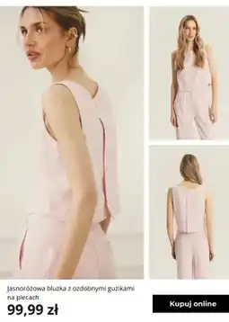 Greenpoint Bluzka jasnoróżowa z ozdobnymi guzikami na plecach Greenpoint oferta
